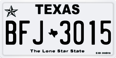TX license plate BFJ3015