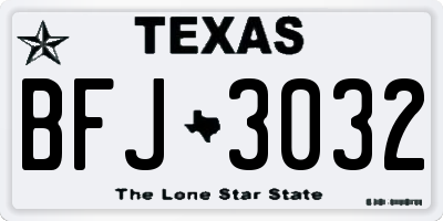 TX license plate BFJ3032
