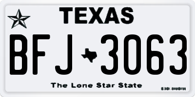 TX license plate BFJ3063