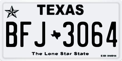 TX license plate BFJ3064