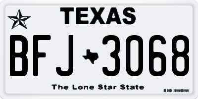 TX license plate BFJ3068