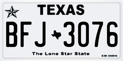 TX license plate BFJ3076