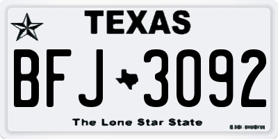 TX license plate BFJ3092