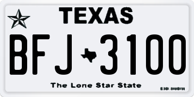 TX license plate BFJ3100