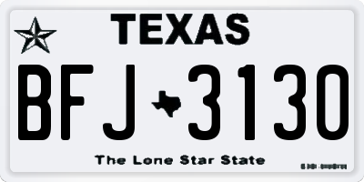 TX license plate BFJ3130