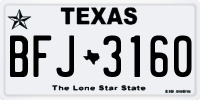 TX license plate BFJ3160