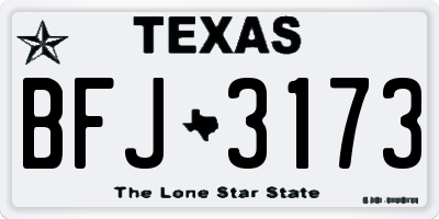 TX license plate BFJ3173