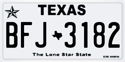 TX license plate BFJ3182