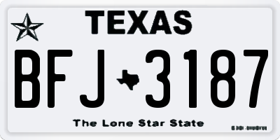 TX license plate BFJ3187
