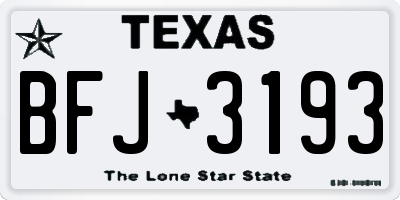 TX license plate BFJ3193