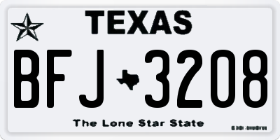 TX license plate BFJ3208