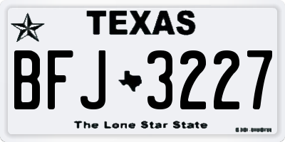 TX license plate BFJ3227