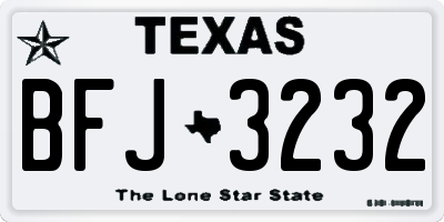TX license plate BFJ3232
