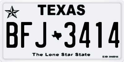 TX license plate BFJ3414