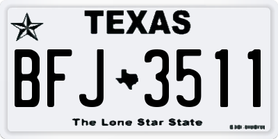 TX license plate BFJ3511