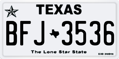 TX license plate BFJ3536