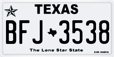 TX license plate BFJ3538