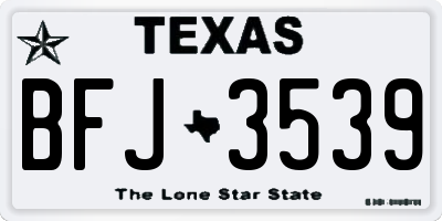 TX license plate BFJ3539