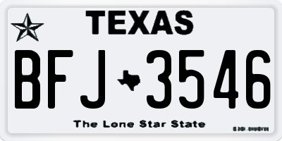 TX license plate BFJ3546