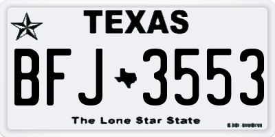 TX license plate BFJ3553