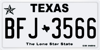 TX license plate BFJ3566