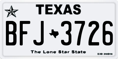 TX license plate BFJ3726