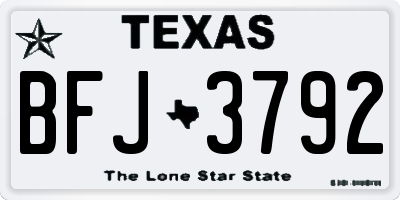TX license plate BFJ3792