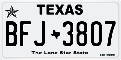TX license plate BFJ3807