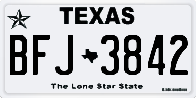 TX license plate BFJ3842