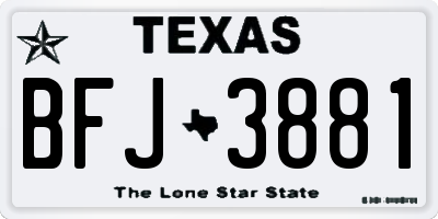TX license plate BFJ3881