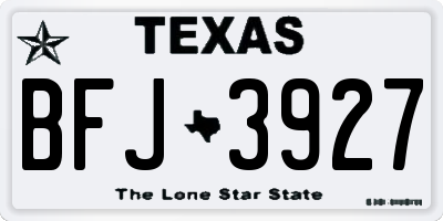 TX license plate BFJ3927