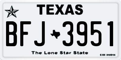 TX license plate BFJ3951
