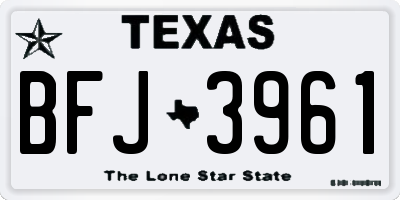 TX license plate BFJ3961
