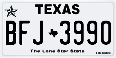 TX license plate BFJ3990