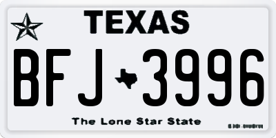 TX license plate BFJ3996