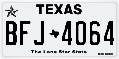 TX license plate BFJ4064