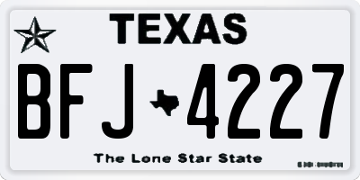 TX license plate BFJ4227