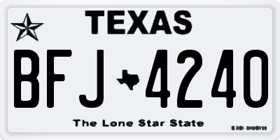 TX license plate BFJ4240