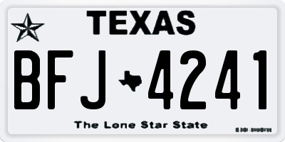 TX license plate BFJ4241