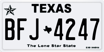 TX license plate BFJ4247