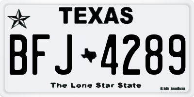 TX license plate BFJ4289