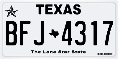TX license plate BFJ4317