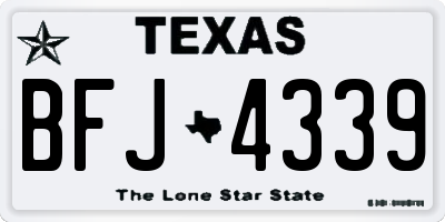 TX license plate BFJ4339