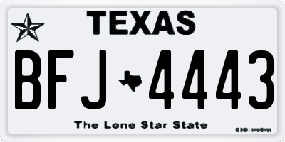 TX license plate BFJ4443