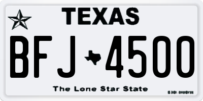TX license plate BFJ4500