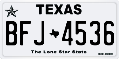 TX license plate BFJ4536