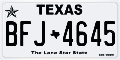 TX license plate BFJ4645
