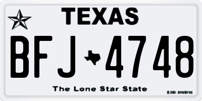 TX license plate BFJ4748