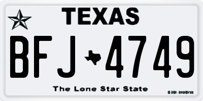 TX license plate BFJ4749