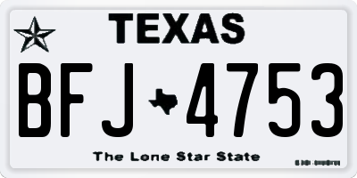 TX license plate BFJ4753